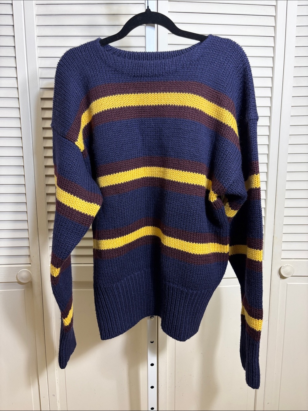 Vintage Polo by Ralph Lauren Striped Knit 100% Wool Sweater Medium